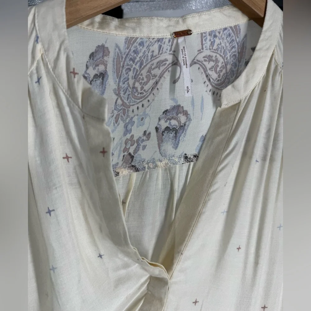 Free People Cream Long Sleeve Sundress Small